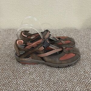 Merrell Cambrian Emme Leather Ginger Vibram Soles Walking Hiking Shoes Sz 8 GUC